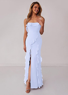 Barbie ♥ Azazie Bridesmaid Dresses Lavender Sheath Bow Chiffon Dress image3