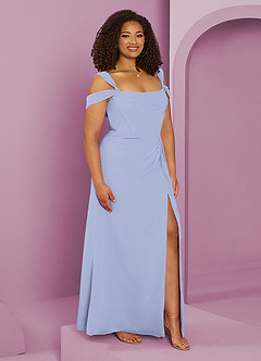 Barbie ♥ Azazie Bridesmaid Dresses Ice A-Line Off the Shoulder Chiffon Dress image10