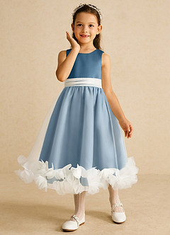 Azazie Stardust Flower Girl Dresses Bermuda A-Line Sleeveless Organza Dress image5