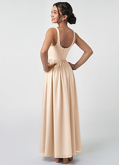 Azazie Keyla Junior White Alabaster A-Line Pleated Chiffon Dress image4