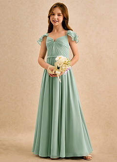 Azazie Meimei Girls Formal Flower Girl Klänningar Klä A-Line i Chiffong Plisserad image1