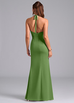 Azazie Valerie Vestidos de damas de honor Vestido de Albahaca de Gasa de Corte Sirena con Plisado image6