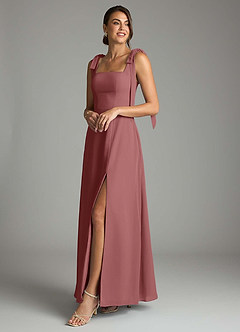 Azazie Debra Bridesmaid Dresses Amethyst A-Line with Pockets Chiffon Convertible Dress image8