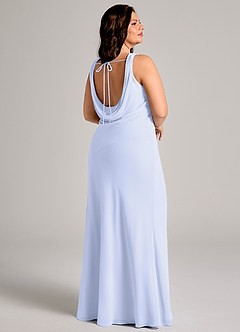 Azazie Rylina Brudtärnklänningar Klä av Sjöjungfru i Chiffong Plisserad Lavendel image8