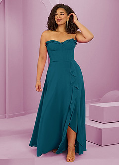 Barbie ♥ Azazie Bridesmaid Dresses Ink Blue A-Line Sweetheart Neckline Chiffon Dress image8