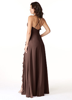 Azazie Tarni Bridesmaid Dresses Ganache A-Line Chiffon Dress image2
