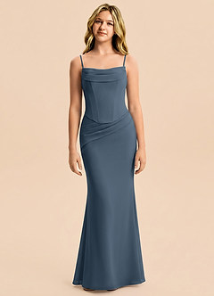 Azazie Sorrel Junior Neptune Mermaid Pleated Chiffon Dress image5
