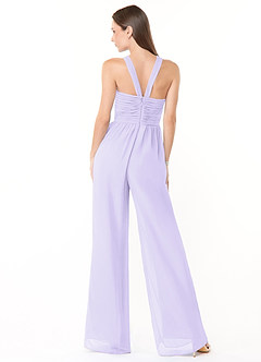 Azazie Berdie Bridesmaid Dresses Lilac Halter Chiffon Jumpsuit image2