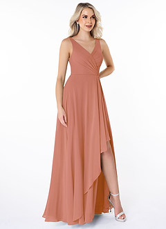 Azazie Calvi Final Sale MAI TAI A-Line Ruched Chiffon Dress image3
