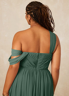 Christian Siriano Bridal for Azazie 1014 Bridesmaid Dresses Sea Moss A-Line Off the Shoulder Chiffon Dress image16