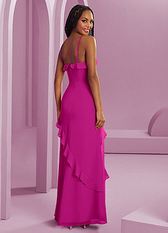 Barbie ♥ Azazie Abiti da Damigella Abito Tubino in Chiffon Fucsia image8
