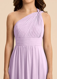 Azazie Skye Junior Frosted Lilac A-Line Pleated Chiffon Dress image5