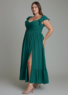 Azazie Anaya Bridesmaid Dresses Peacock A-Line Sweetheart Neckline Chiffon Dress image12