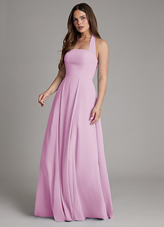 Azazie Irina Bridesmaid Dresses Candy Pink A-Line Pleated Chiffon Dress image5