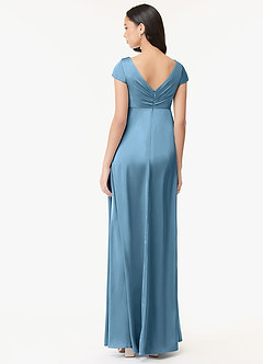 Azazie Allessia Brautjungfernkleider für Schwangere A-Linie Plissee Stretch-Satin Bodenlänge Kleid image2
