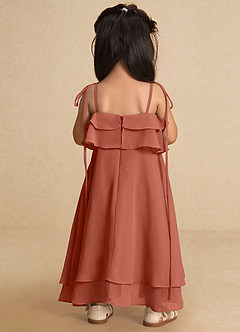 Azazie Temi Flower Girl Dresses Clay A-Line Spaghetti Strap Chiffon Dress image9