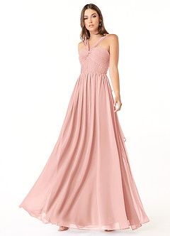 Azazie Dionne Final Sale Grape A-Line Corset Chiffon Dress image4