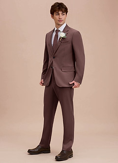 front Ethan Espresso Refined Weave Suit