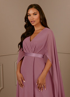 Azazie Isa Mother of the Bride Dresses Vintage Mauve A-Line V-Neck Pleated Chiffon Dress image5