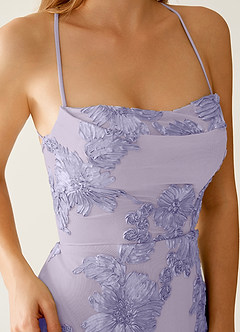 Lysandra Pale Purple Stretch 3D Flowers Corset Mini Dress image2