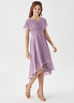 Azazie Graciela Junior Wisteria A-Line Pleated Chiffon Dress image5