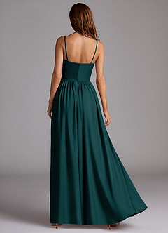 Azazie Calianna Bridesmaid Dresses Pine A-Line Off the Shoulder Stretch Satin Convertible Dress image4