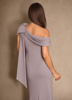 Azazie Myers Mother of the Bride Dresses Vintage Mauve Mermaid Pleated Stretch Crepe Dress image6