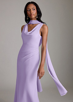 Azazie Linelle Bridesmaid Dresses Lilac Mermaid Pleated Chiffon Dress image7