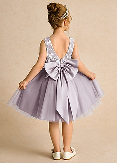 Azazie Butterfly Flower Girl Dresses Dusk A-Line Lace Dress image1