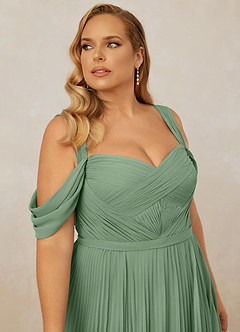 Christian Siriano Bridal for Azazie 1013 Brautjungfernkleider A-Linie Schulterfrei Chiffon Kleid Matcha image14