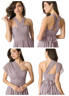 Azazie Olani Bridesmaid Dresses Dusk A-Line Off the Shoulder Chiffon Convertible Dress image8