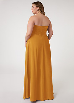 Azazie Arabella Allure Bridesmaid Dresses Butterscotch A-Line Sweetheart Neckline Chiffon Convertible Dress image17