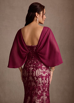 Azazie Charlene Mère de la mariée Robes Robe Sirène en Dentelle Bourgogne image5