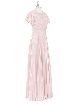 Azazie Kara Modest Bridesmaid Dresses A-Line Pleated Chiffon Floor-Length Dress image9
