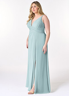 Azazie Maren Allure Bridesmaid Dresses Mist A-Line V-Neck Lace Chiffon Dress image8
