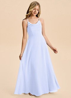 Azazie Gia Junior A-Linie Plissee Chiffon Kleid Lavendel image4