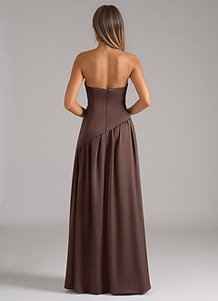 Azazie Adeline Bridesmaid Dresses Ganache A-Line Strapless Stretch Satin Convertible Dress image5