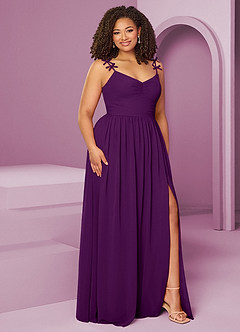 Barbie ♥ Azazie Jurken voor bruidsmeisjes Jurk van Chiffon met A-Lijn Geplooid Druif image12