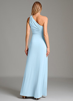 Azazie Taina Brautjungfernkleider A-Linie One-Shoulder Premium Stretch Jersey Kleid Himmelblau image2