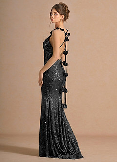 Elorae Silver Black Maxi Dress image2