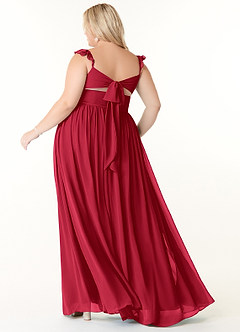 Azazie Metz Final Sale Scarlet A-Line Sweetheart Ruched Chiffon Dress image8
