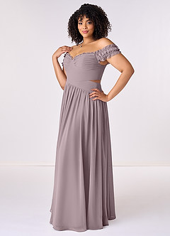 Barbie ♥ Azazie Bridesmaid Dresses Dusk A-Line Off the Shoulder Chiffon Convertible Dress image10