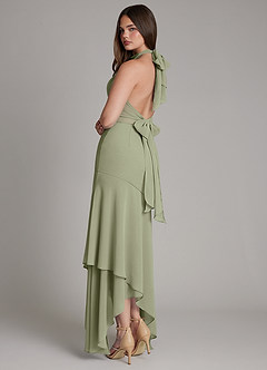 Azazie Magda Bridesmaid Dresses Pistachio Mermaid High Neck Chiffon Dress image4