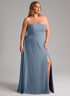 Azazie Wren Bridesmaid Dresses Twilight A-Line Side Slit Chiffon Convertible Dress image12