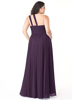 Azazie Molly Final Sale Plum A-Line One Shoulder Chiffon Dress image8