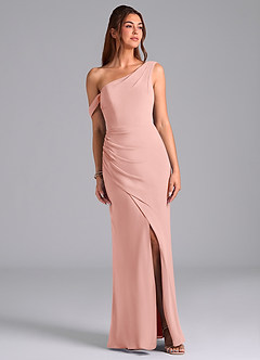 Azazie Madelyn Bridesmaid Dresses Rosette Mermaid One Shoulder Chiffon Convertible Dress image1