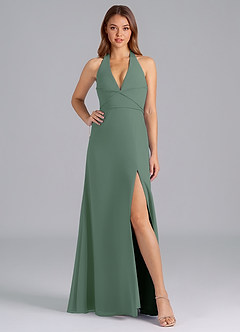 Azazie Odie Jurken voor bruidsmeisjes Jurk van Chiffon met A-Lijn Eucalyptus image5