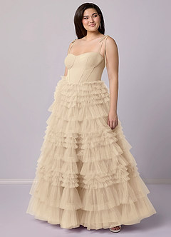 Barbie ♥ Azazie Bridesmaid Dresses Champagne A-Line Sweetheart Neckline Tulle Dress image9