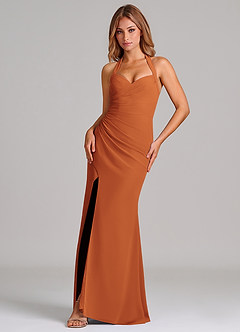 Azazie Emeria Bridesmaid Dresses Cinnamon Mermaid Sweetheart Neckline Chiffon Dress image1