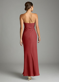 Azazie Saylor Vestidos de damas de honor Vestido de Óxido de Gasa de Corte Sirena con Sin tirantes image11